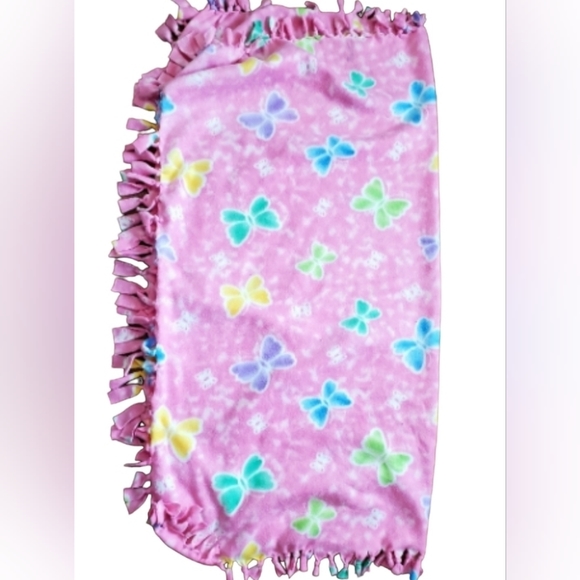 🆕 Blanket, 56" by 41". Pink's  yellows lime green blue White. For kids-adults - Picture 2 of 4